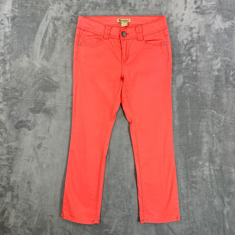 Democracy Straight Leg Jeans Women's‎ Size 8 Coral Pink Denim Pants